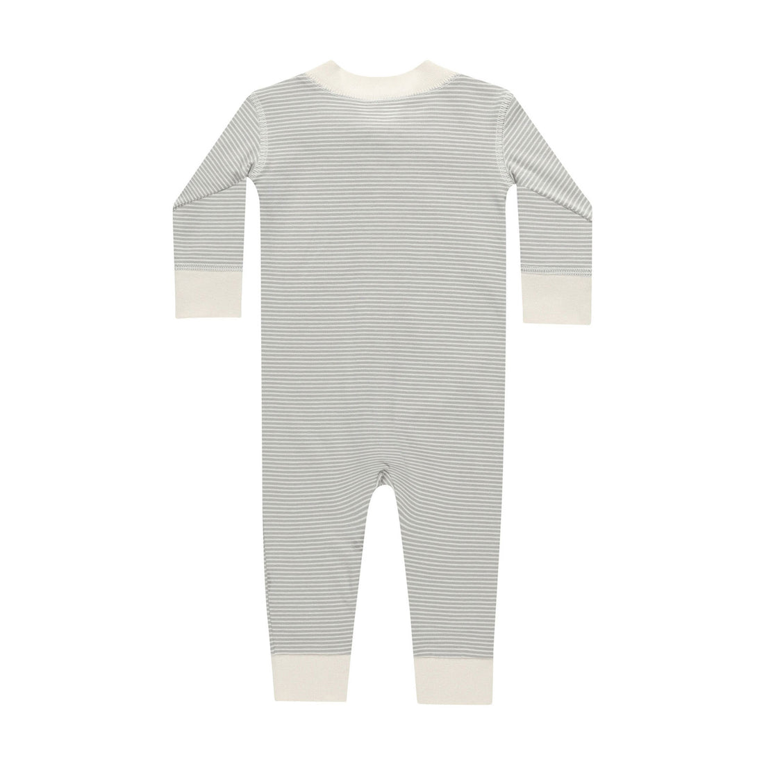Quincy Mae Blue Micro Stripe Zip Long Sleeve Sleeper
