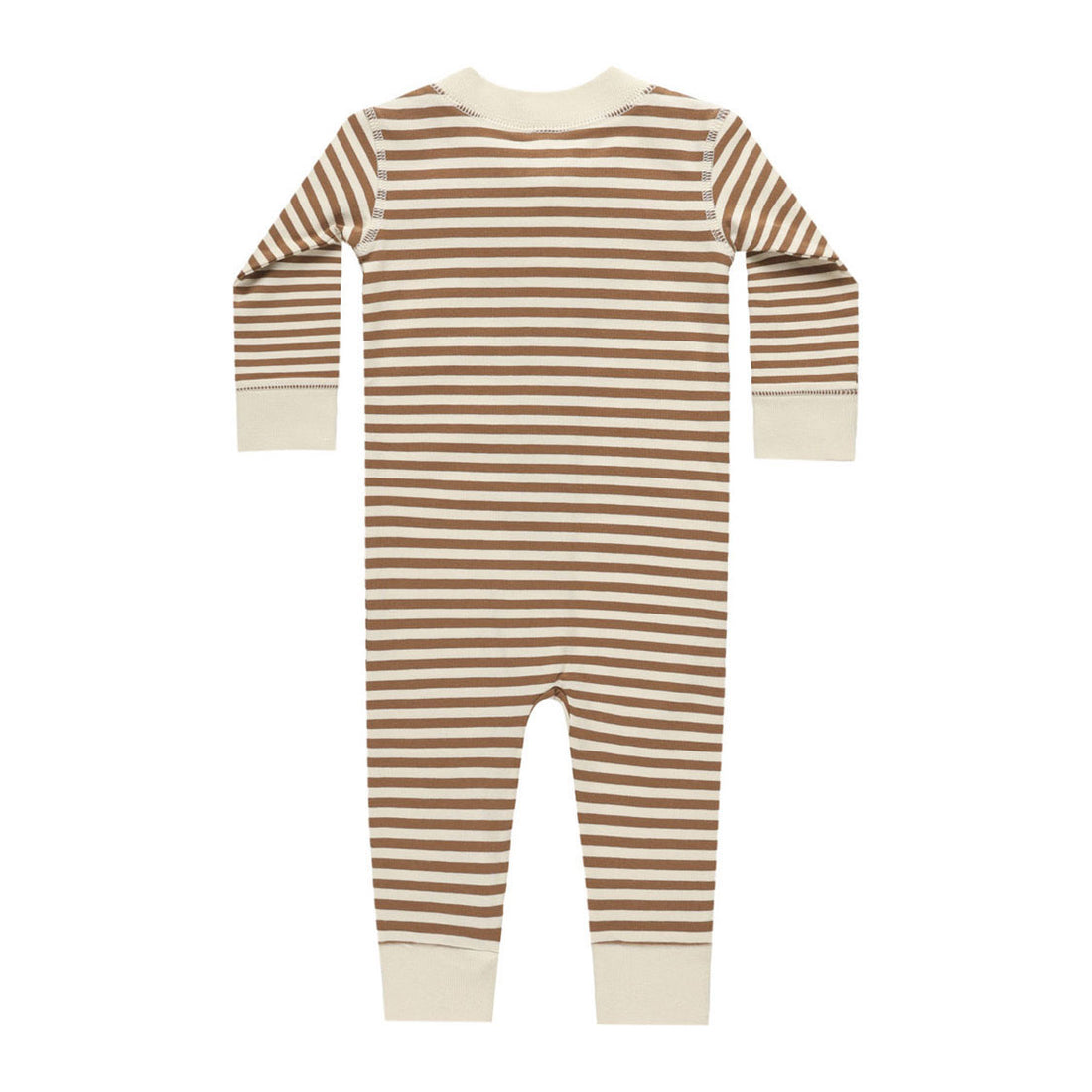 Quincy Mae Cinnamon Stripe Zip Long Sleeve Sleeper