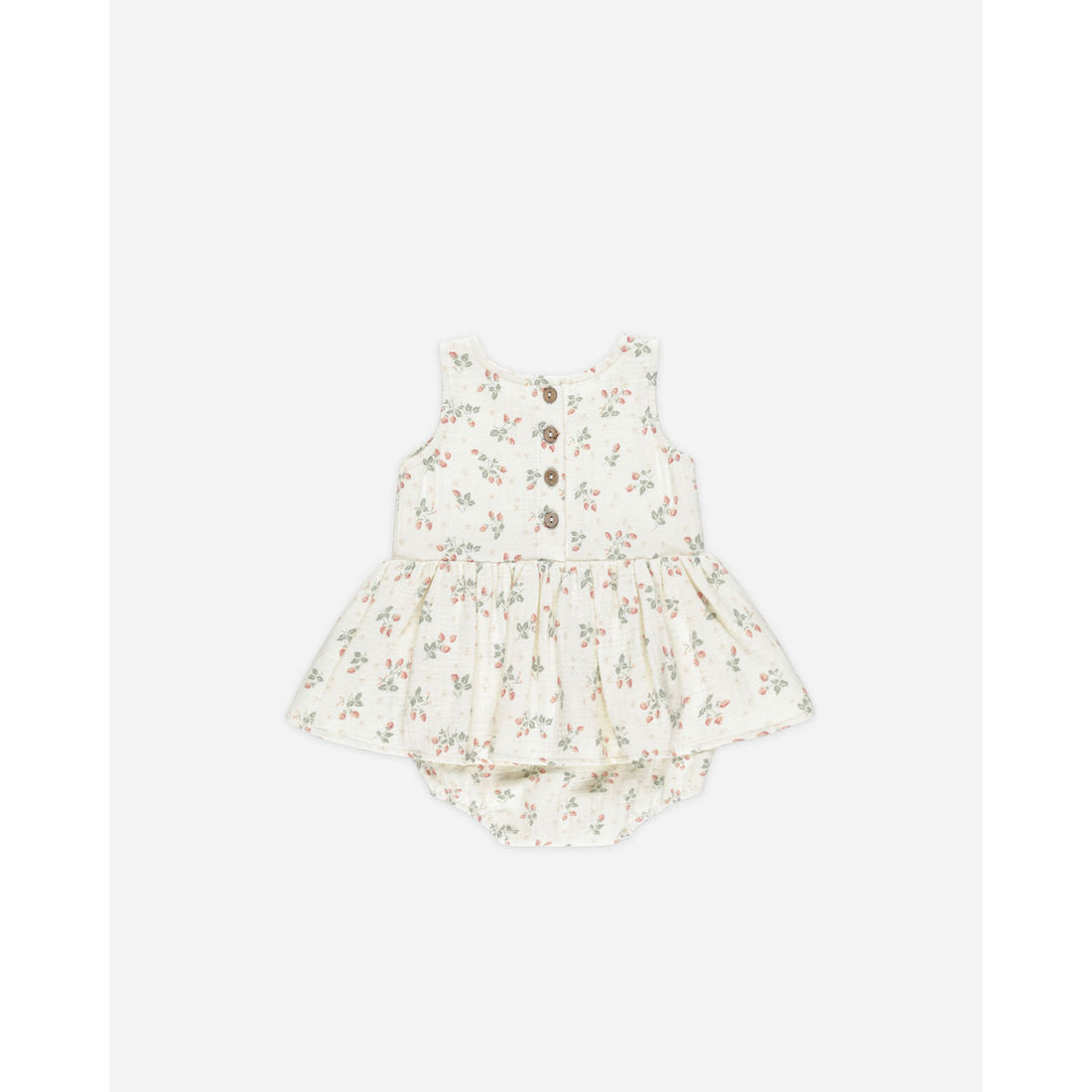Quincy Mae Strawberries Skirted Tank Romper
