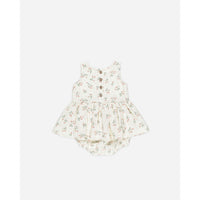 Quincy Mae Strawberries Skirted Tank Romper
