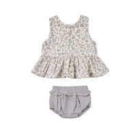 Quincy Mae French Garden Sleeveless Peplum Set