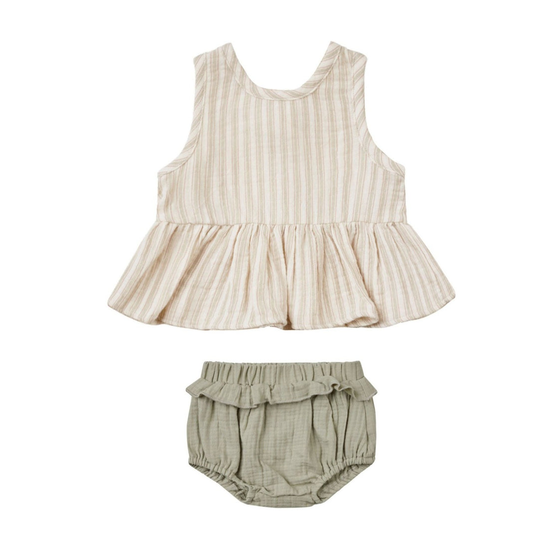 Quincy Mae Vintage Stripe Sleeveless Peplum Set
