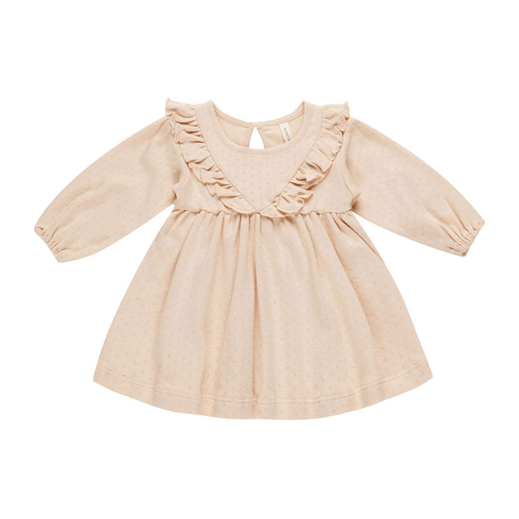 Quincy Mae Shell Long sleeve Ruffle V Dress