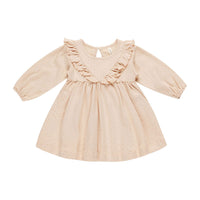 Quincy Mae Shell Long sleeve Ruffle V Dress