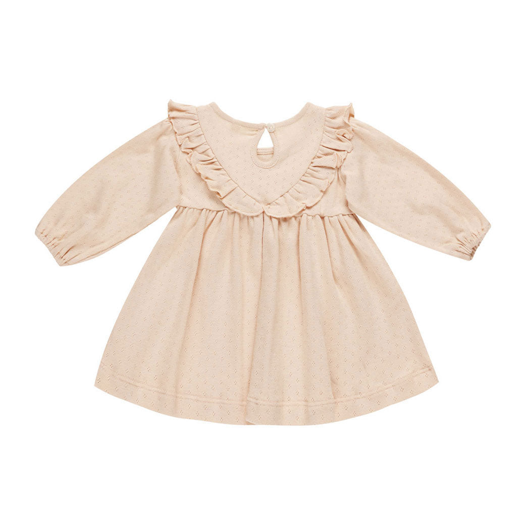 Quincy Mae Shell Long sleeve Ruffle V Dress