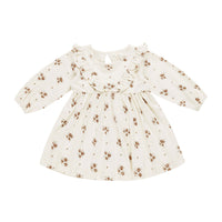 Quincy Mae Autumn Flora Long sleeve Ruffle V Dress