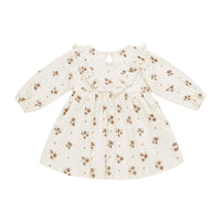Quincy Mae Autumn Flora Long sleeve Ruffle V Dress