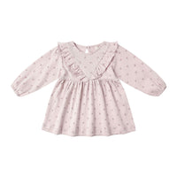 Quincy Mae Lilac Ditsy Ruffle V Dress