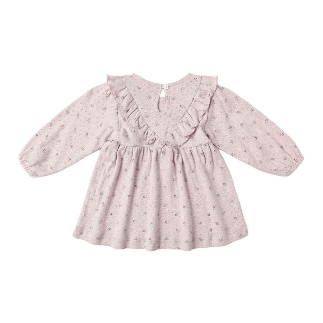 Quincy Mae Lilac Ditsy Ruffle V Dress