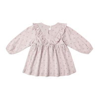 Quincy Mae Lilac Ditsy Ruffle V Dress