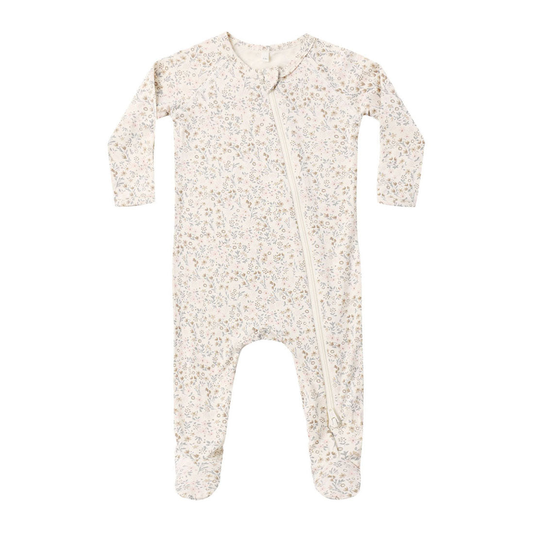 Quincy Mae  Bloom Bamboo Zip Footie