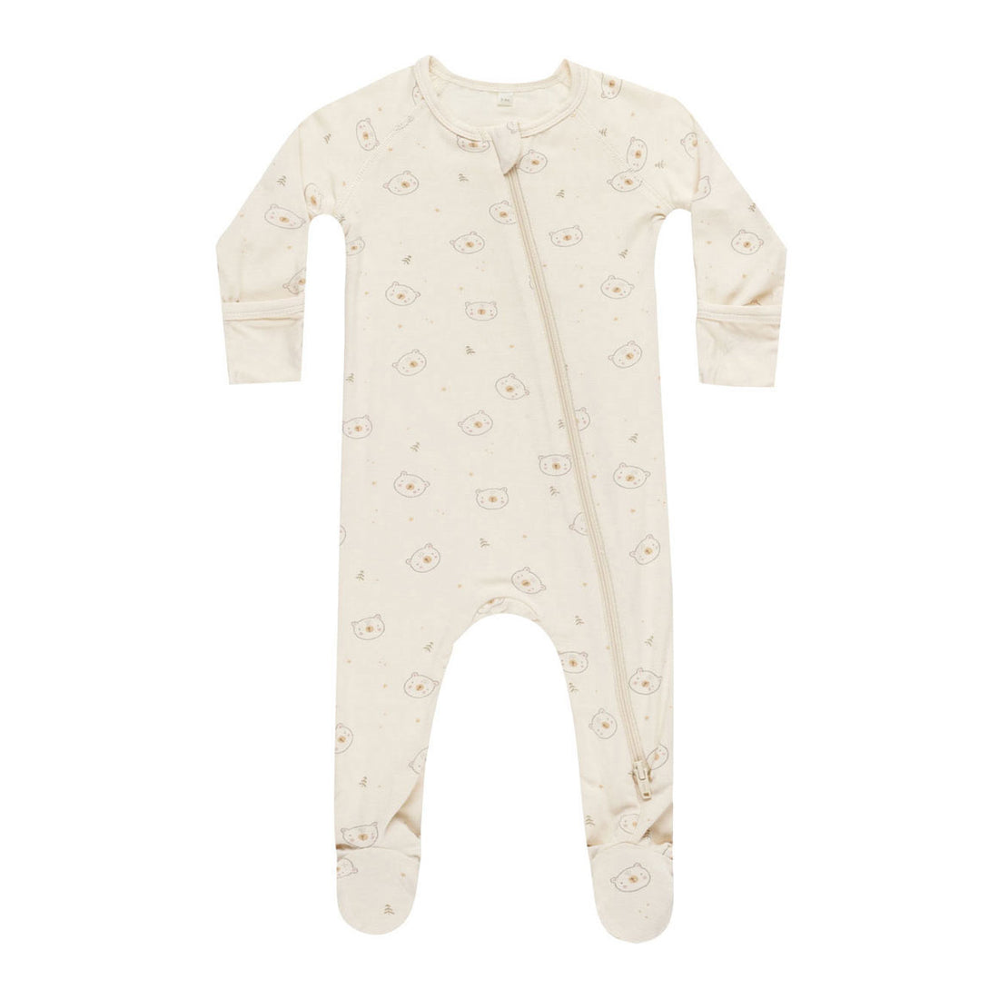 Quincy Mae Bears Bamboo Zip Footie