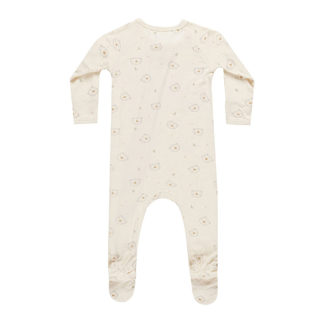Quincy Mae Bears Bamboo Zip Footie
