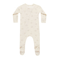 Quincy Mae Bears Bamboo Zip Footie