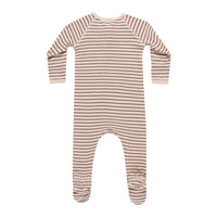 Quincy Mae Candy Stripe Bamboo Zip Footie