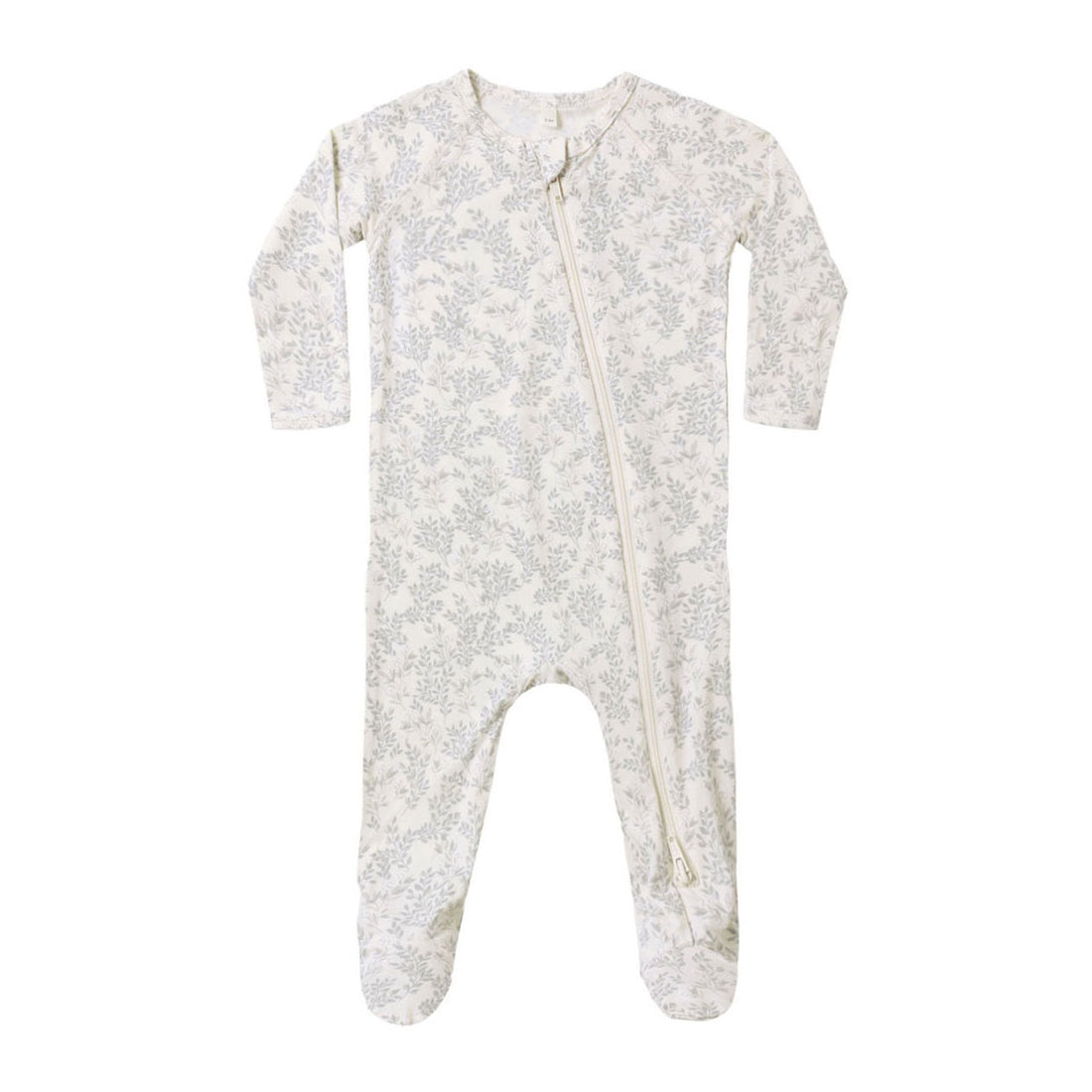 Quincy Mae Cloud Floral Bamboo Zip Footie