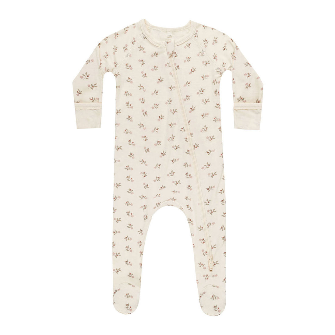 Quincy Mae Holly Berry Bamboo Zip Footie