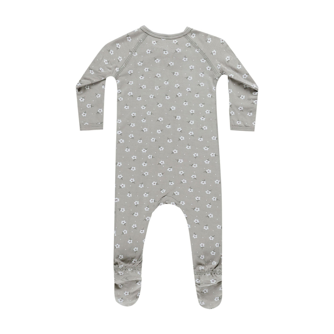 Quincy Mae Blue Ditsy Bamboo Zip Footie