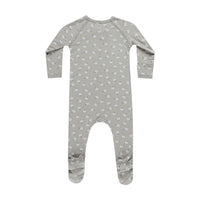 Quincy Mae Blue Ditsy Bamboo Zip Footie