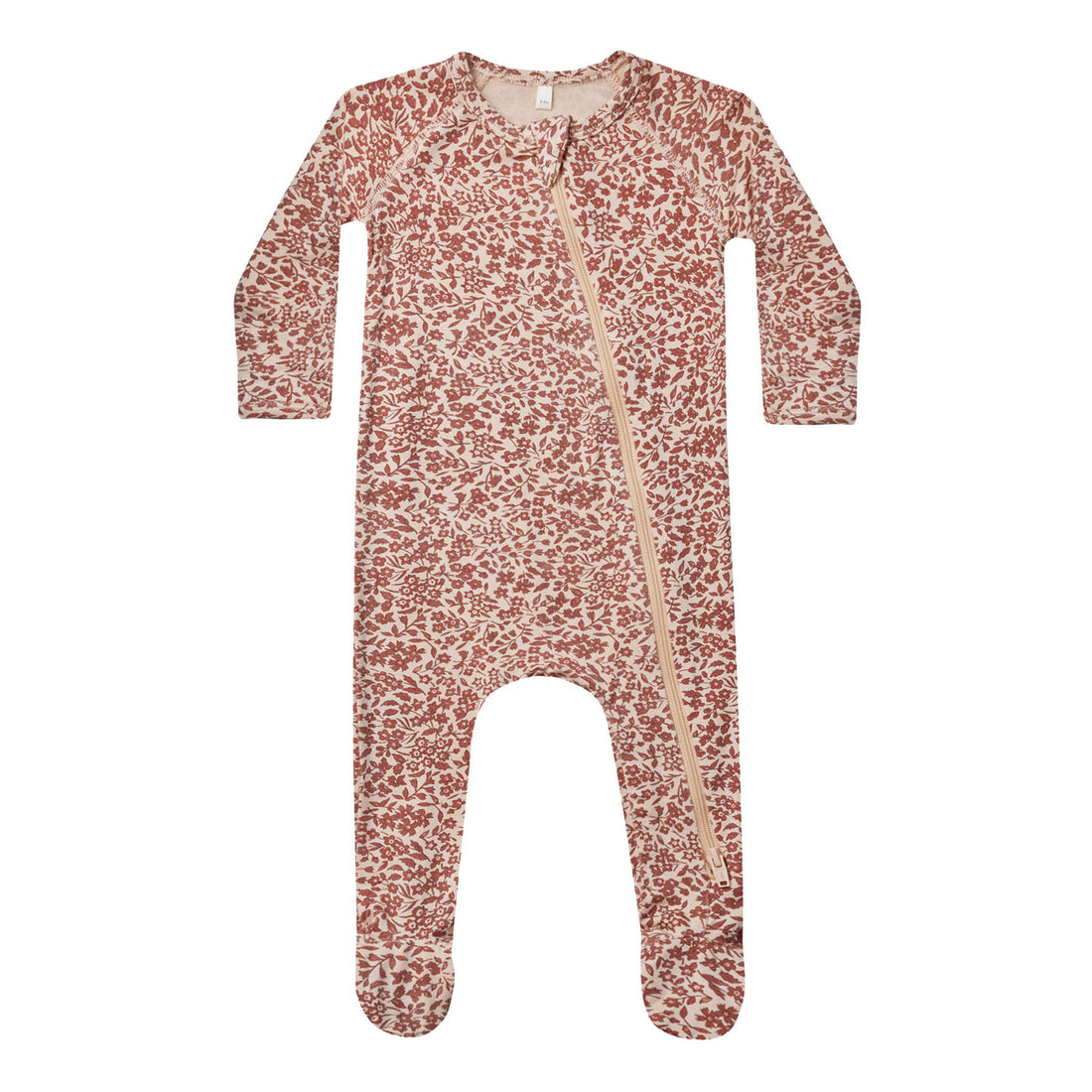 Quincy Mae Flower Field Bamboo Zip Footie
