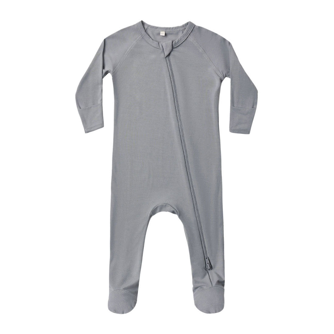 Quincy Mae Slate Bamboo Zip Footie