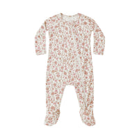 Quincy Mae Bloom Bamboo Zip Footie