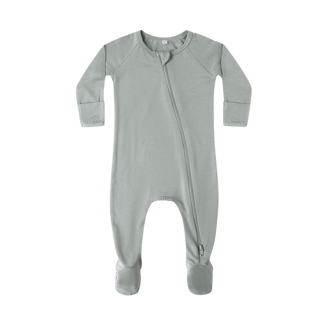 Quincy Mae Steel Blue Bamboo Zip Footie
