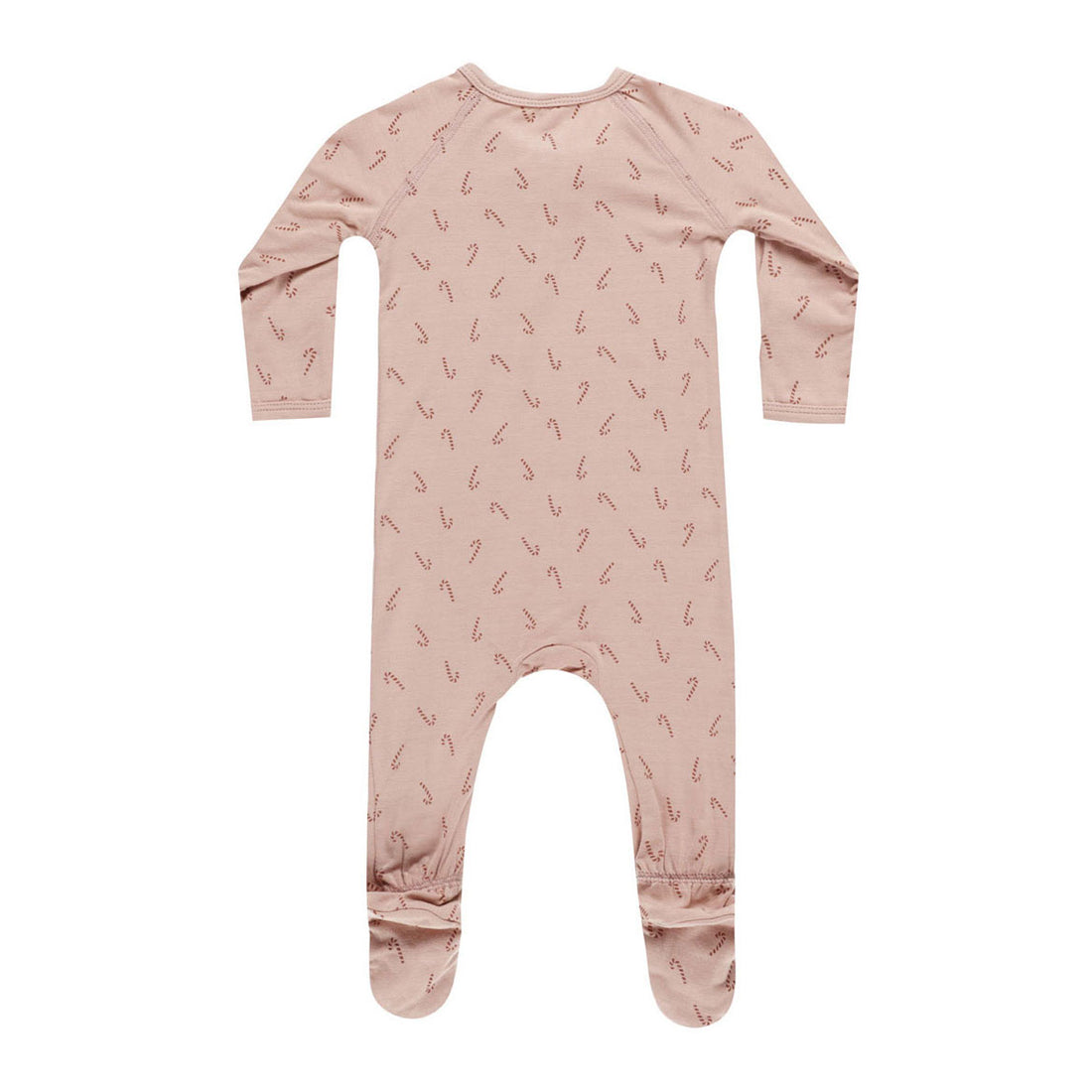 Quincy Mae Candy Cane Bamboo Zip Footie