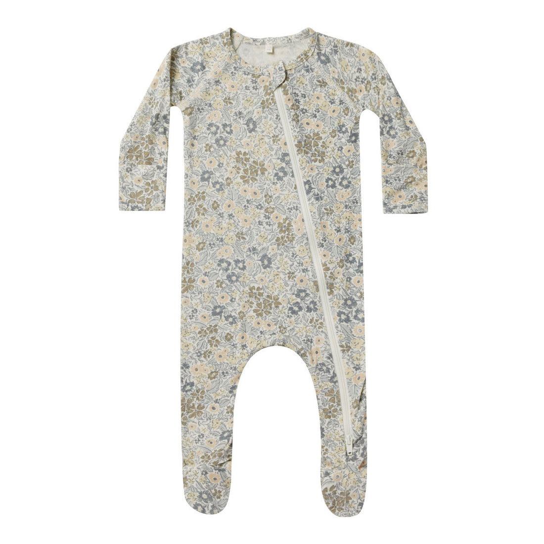 Quincy Mae Winter Garden Bamboo Zip Footie