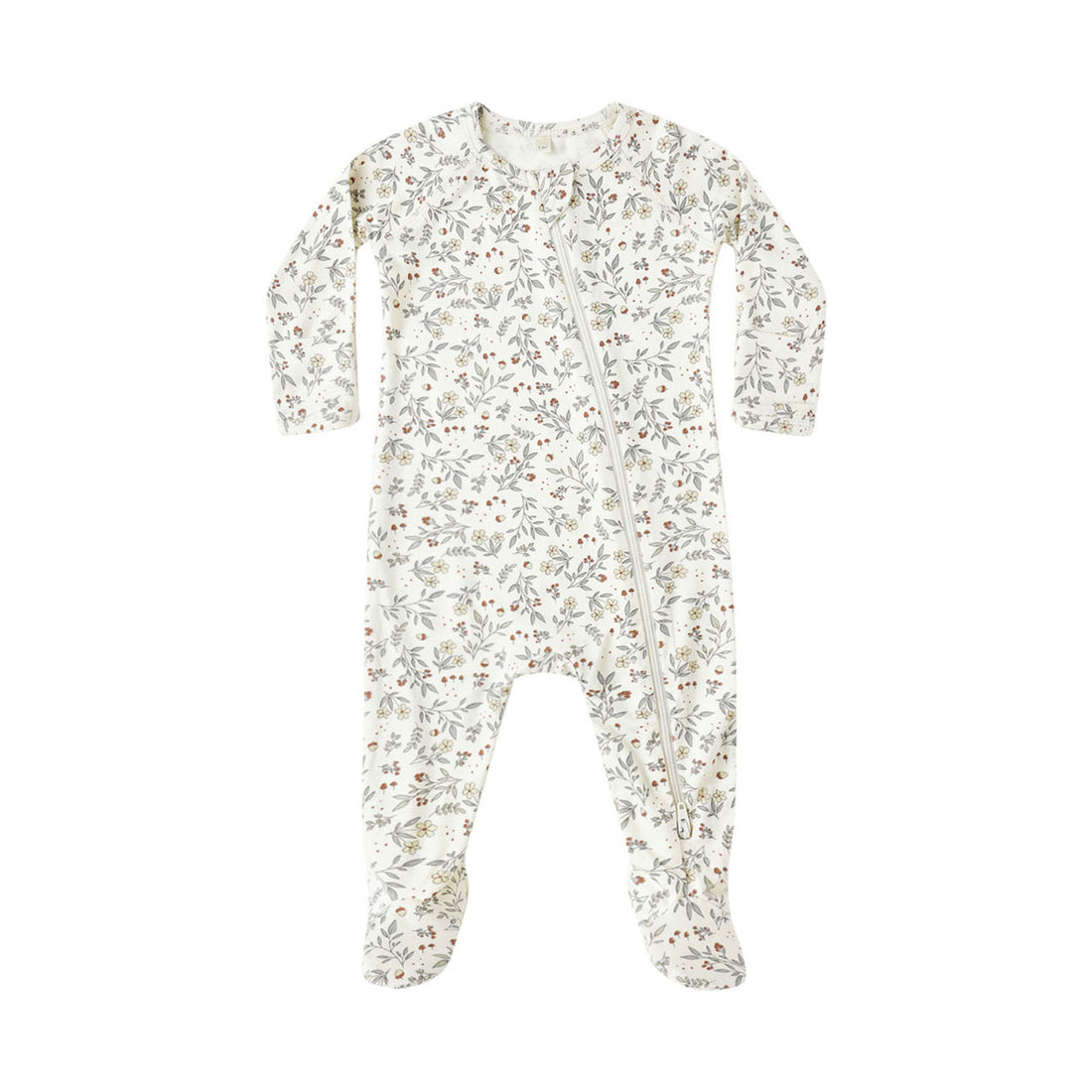 Quincy Mae Woodland Bamboo Zip Footie