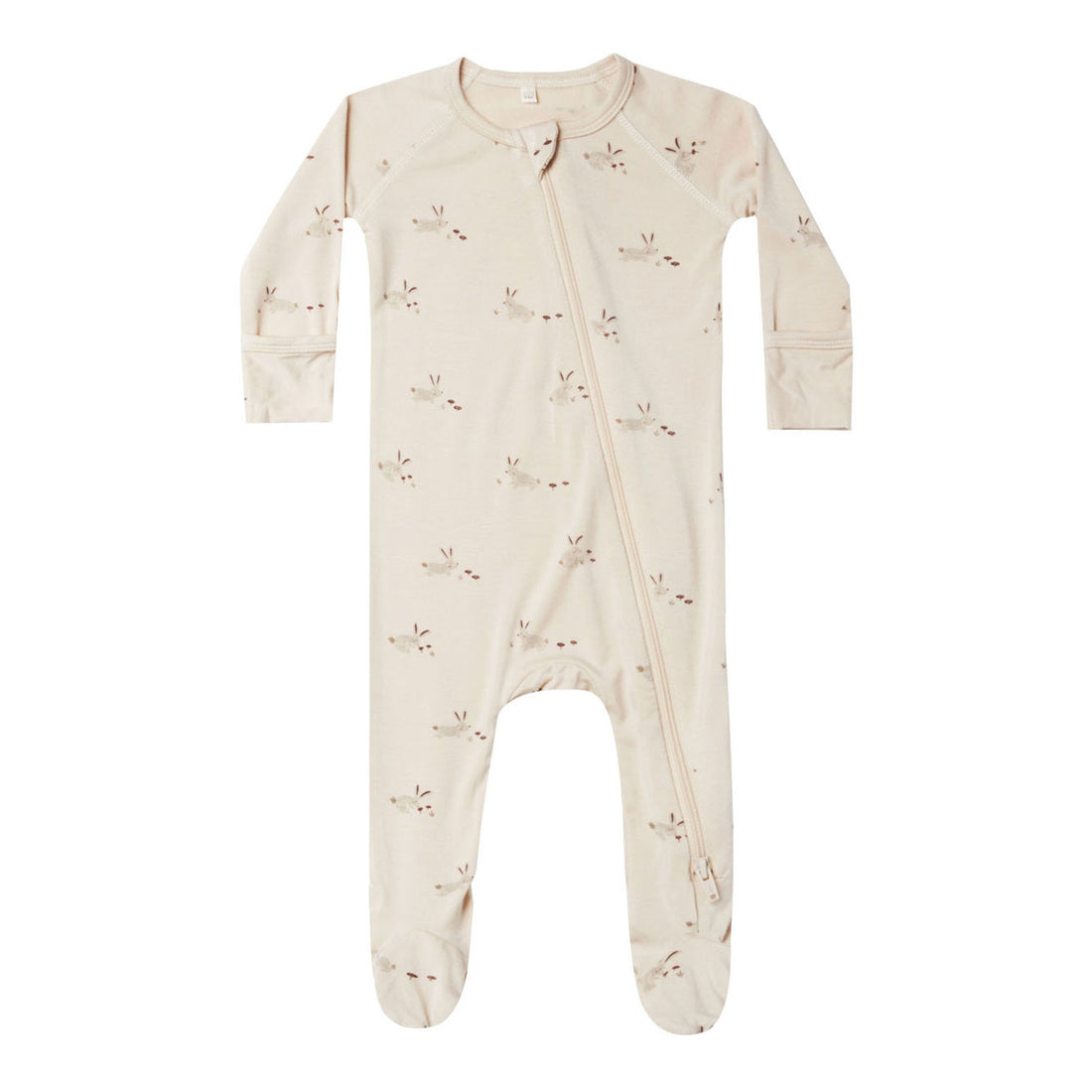 Quincy Mae Bunnies Bamboo Zip Footie