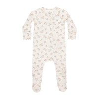 Quincy Mae Strawberries Bamboo Zip Footie