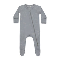 Quincy Mae Blue Clouds Bamboo Zip Footie