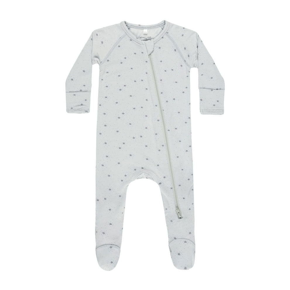 Quincy Mae Sky Twinkle Bamboo Zip Footie