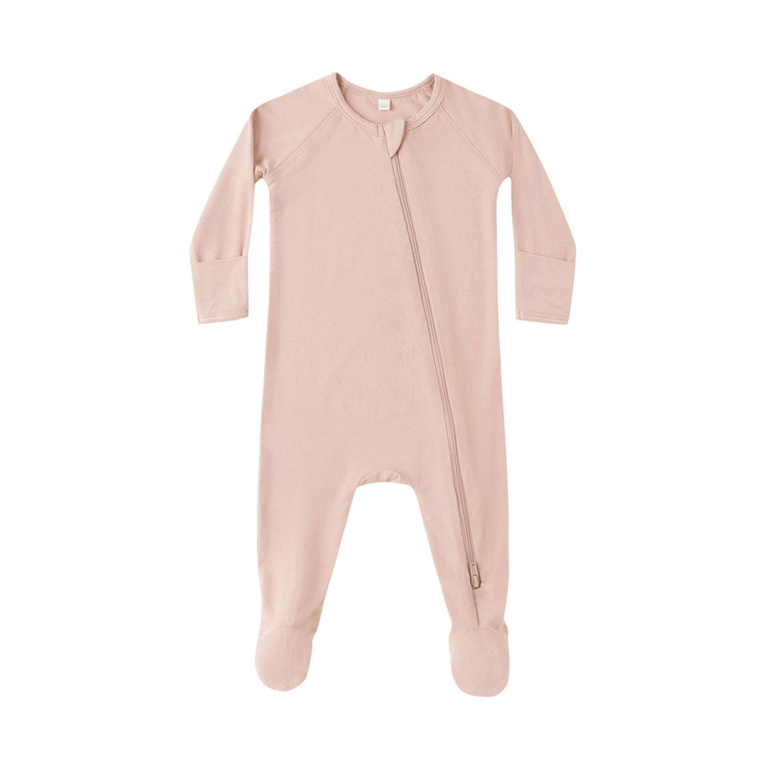 Quincy Mae Rose Bamboo Zip Footie