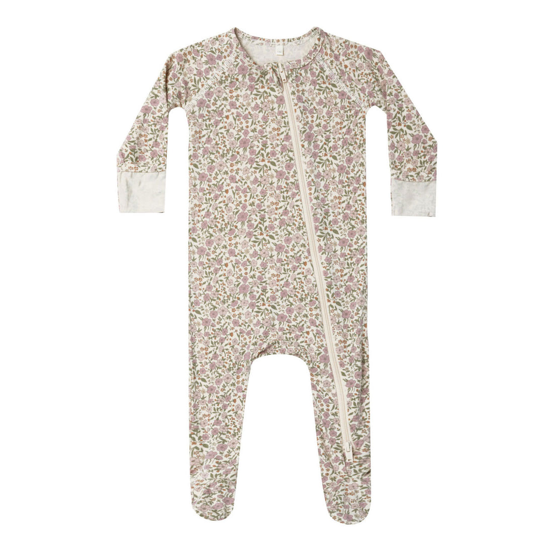 Quincy Mae Flower Field Bamboo Zip Footie