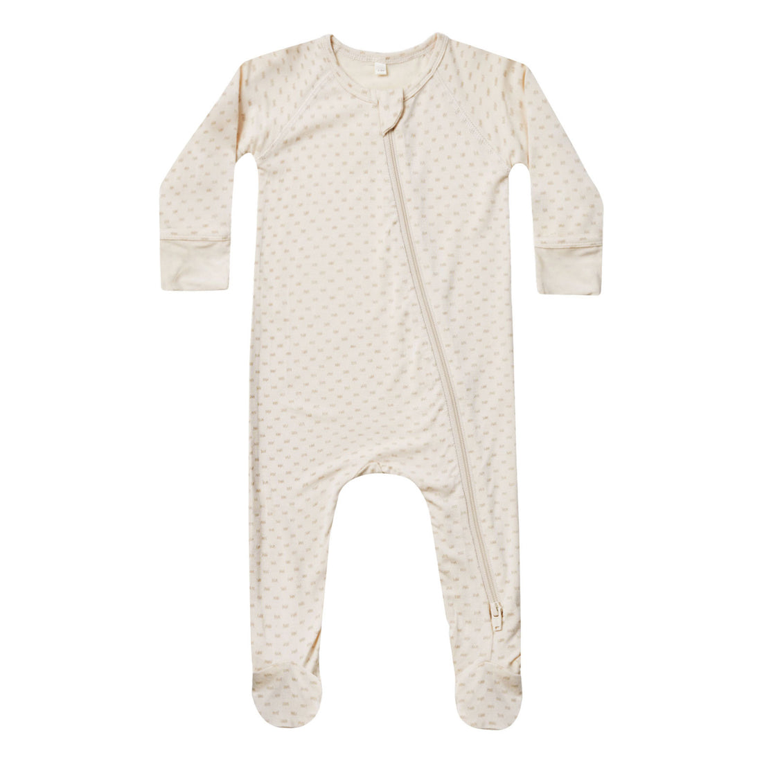 Quincy Mae Oat Check Bamboo Zip Footie