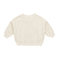 Quincy Mae Polka Dot Velour Relaxed Sweatshirt