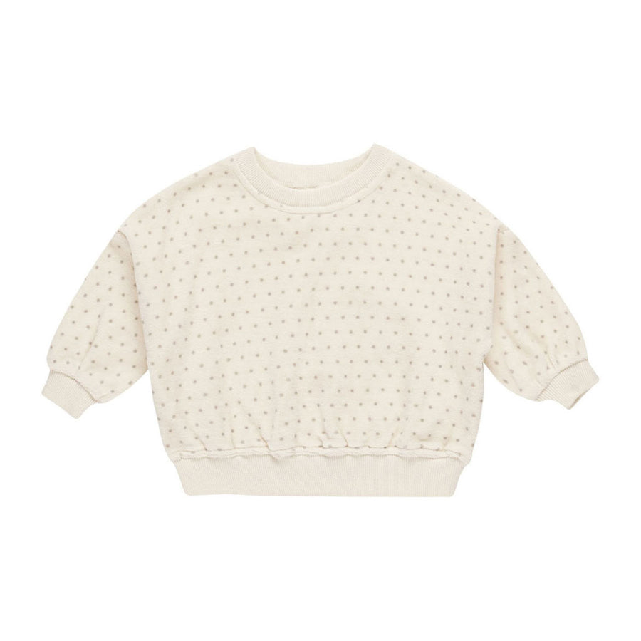 Quincy Mae Polka Dot Velour Relaxed Sweatshirt
