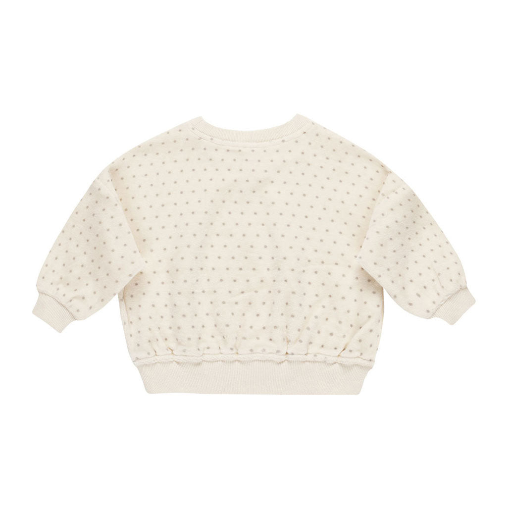 Quincy Mae Polka Dot Velour Relaxed Sweatshirt