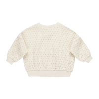 Quincy Mae Polka Dot Velour Relaxed Sweatshirt