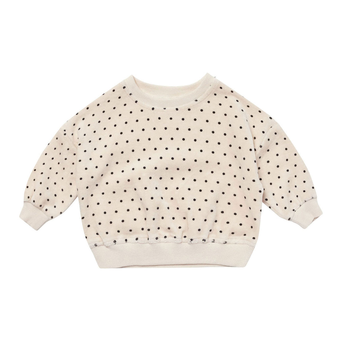 Quincy Mae Polka Dot Velour Relaxed Sweatshirt