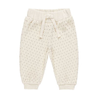 Quincy Mae Polka Dot Velour Relaxed Sweatpant