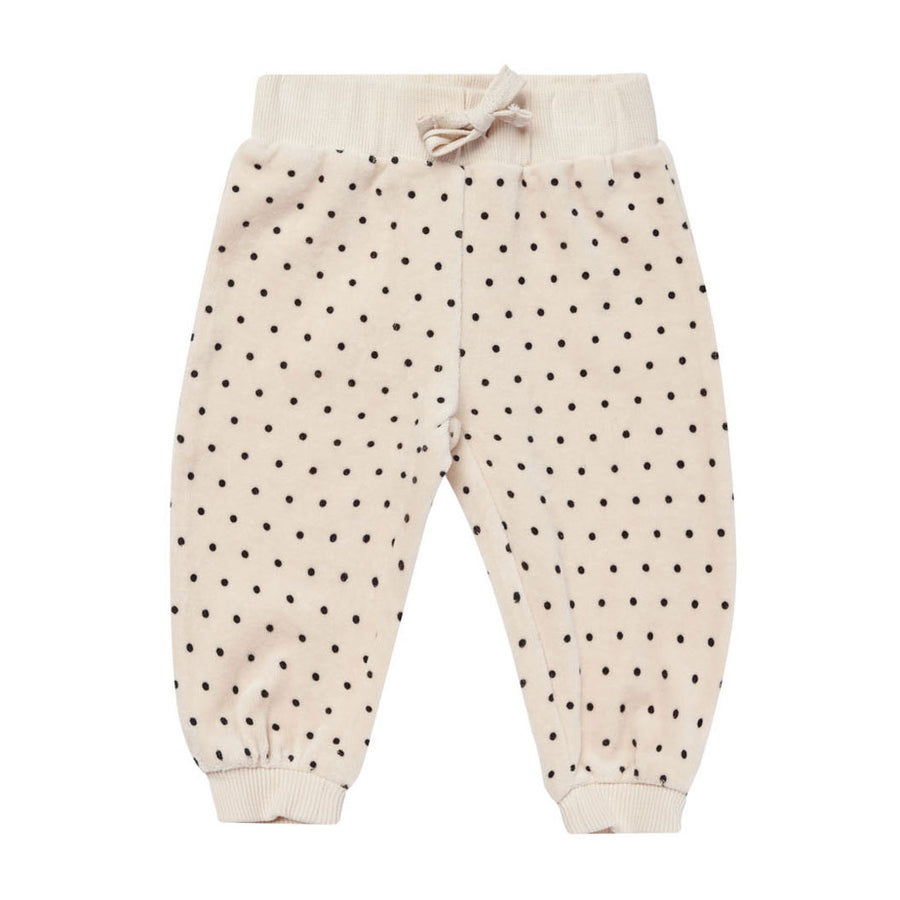 Quincy Mae Polka Dot Velour Relaxed Sweatpant