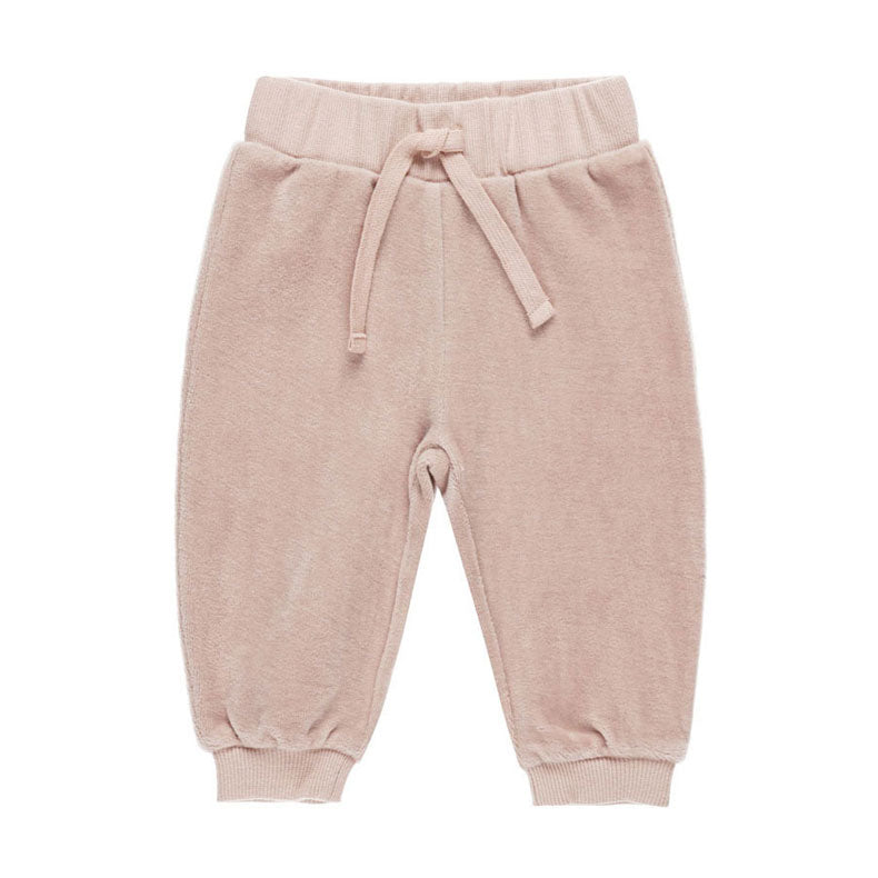 Quincy Mae Blush Velour Relaxed Sweatpant