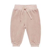 Quincy Mae Blush Velour Relaxed Sweatpant