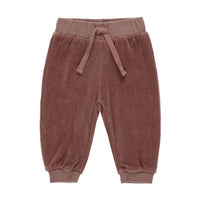Quincy Mae Cranberry Velour Relaxed Sweatpant