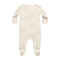 Quincy Mae Polka Dot Velour Hidden Snap Footie