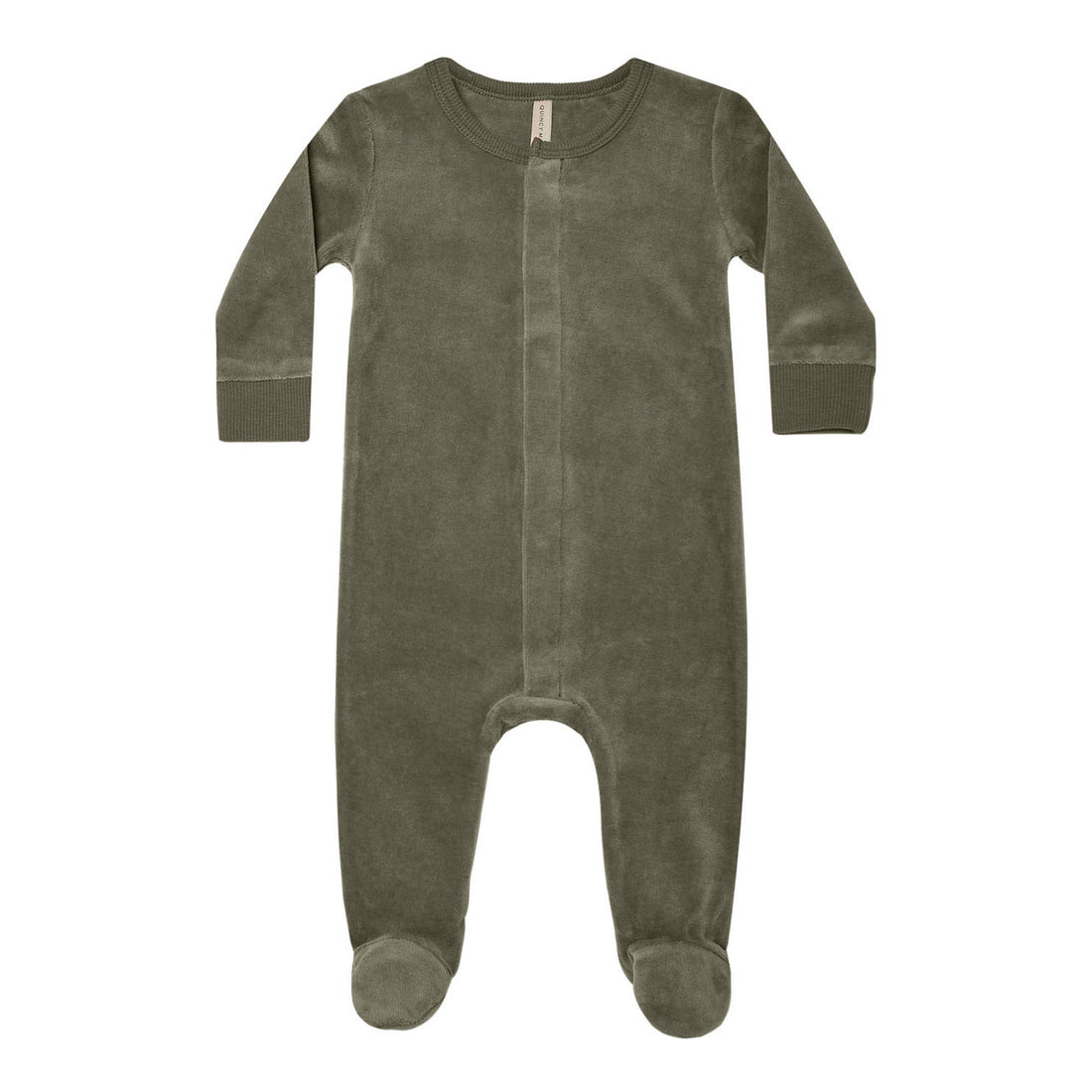 Quincy Mae Forest Velour Hidden Snap Footie