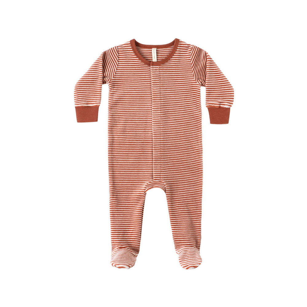 Quincy Mae Candy Stripe Hidden Snap Footie